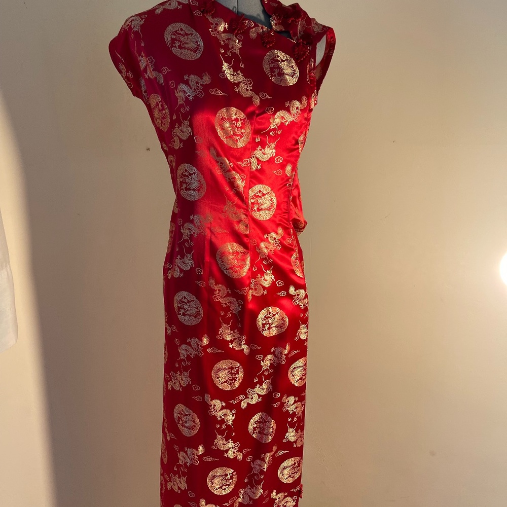 Vintage Silk Kimono long chic Chinese Cheongsam